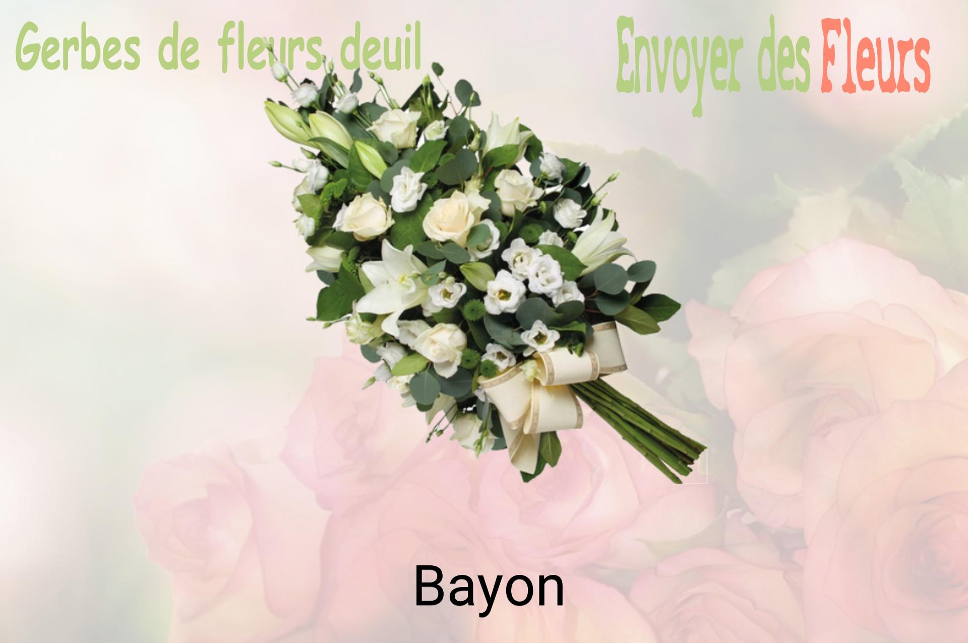 Gerbe de fleurs de deuil livrée à Bayon